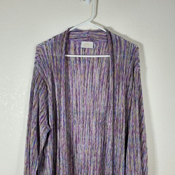 Linda Lundström Multicolor One Size Open Drape Cardigan Tunic Sweater Lavender - Picture 2 of 8